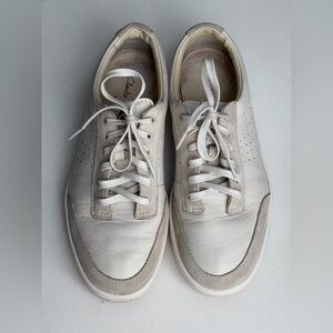 Clarks White Leather Sneakers
